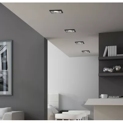Stropné vstavané bodové svietidlo VIVIDUS - 1xGU10, MR16, 50W, 9cm, hranaté, čierne