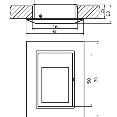 Schodiskové vstavané svietidlo ZORDA 5 - 1xG4, 20W, 8x6cm, hranaté, zlaté