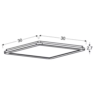 Stmievateľný LED panel do kúpeľne NEXIT - 18W, 3000K (teplá biela), 30x30cm, chrómovaný