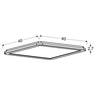Stmievateľný LED panel do kúpeľne NEXIT - 24W, 3000K (teplá biela), 40x40cm, strieborný
