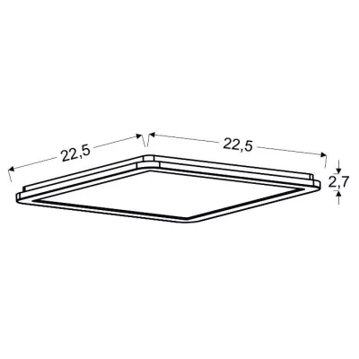 Stmievateľný LED panel do kúpeľne NEXIT - 12W, 3000K (teplá biela), 23x23cm, strieborný