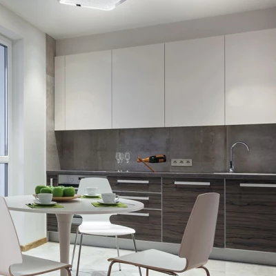 Stmievateľný LED panel do kúpeľne NEXIT - 24W, 3000K (teplá biela), 40x40cm, chrómovaný