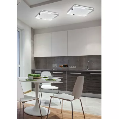 Stmievateľný LED panel do kúpeľne NEXIT - 24W, 3000K (teplá biela), 40x40cm, chrómovaný