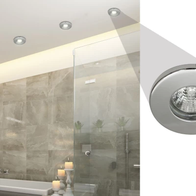 Kúpeľňové zápustné stropné svietidlo DERYL 5 - 1xGU5,3, MR16, 50W, 8,5cm, okrúhle, chrómované