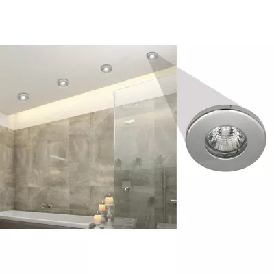 Kúpeľňové zápustné stropné svietidlo DERYL 5 - 1xGU5,3, MR16, 50W, 8,5cm, okrúhle, chrómované