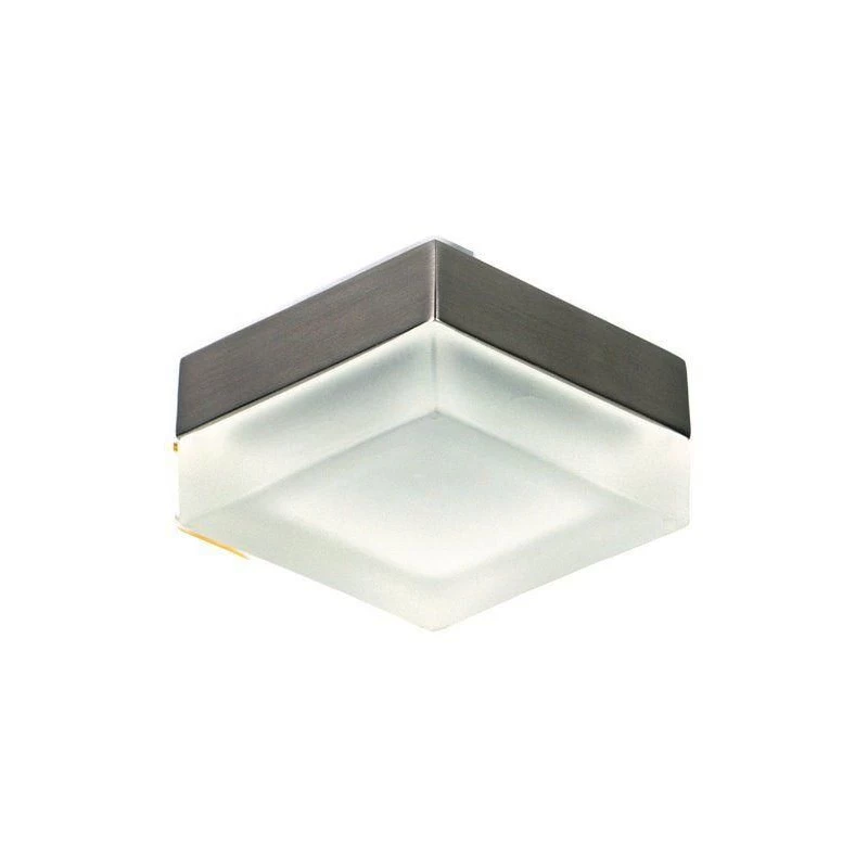 Stropné kúpeľňové zápustné svetlo DERYL 2 - 1xGU5,3, MR16, 50W, 8x8cm, štvorcové, strieborné / biele