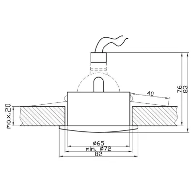 Hranaté kúpeľňové zápustné svetlo DERYL 7 - 1xGU5,3, MR16, 50W, 8,2x8,2cm, zlaté
