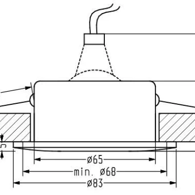Zápustné kúpeľňové okrúhle stropné svetlo DERYL 9 - 1xGU5,3, 50W, 8,3cm, čierne