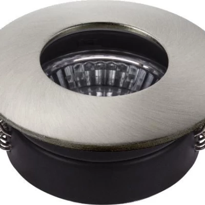 Zápustné kúpeľňové okrúhle stropné svetlo DERYL 9 - 1xGU5,3, MR16, 50W, 8,3cm, strieborné