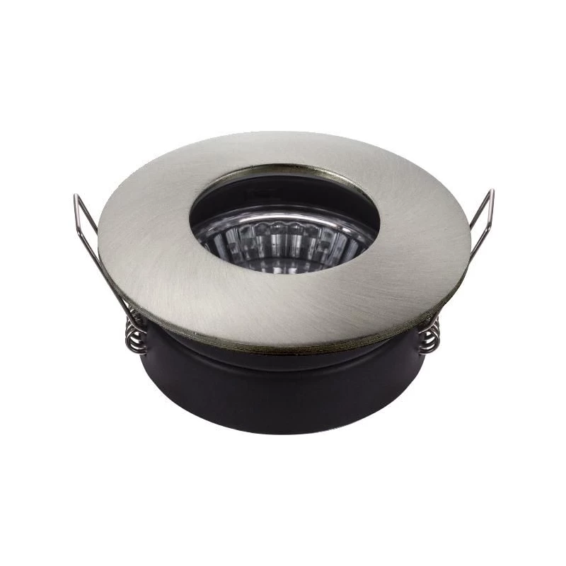 Zápustné kúpeľňové okrúhle stropné svetlo DERYL 9 - 1xGU5,3, MR16, 50W, 8,3cm, strieborné