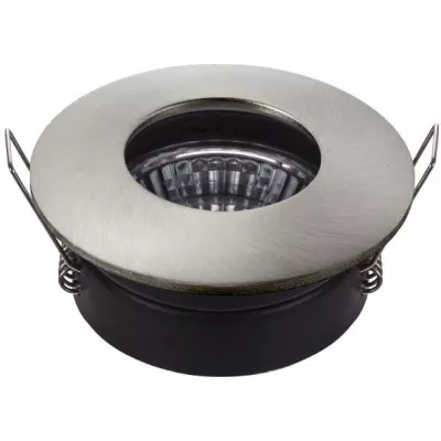 Zápustné kúpeľňové okrúhle stropné svetlo DERYL 9 - 1xGU5,3, MR16, 50W, 8,3cm, strieborné
