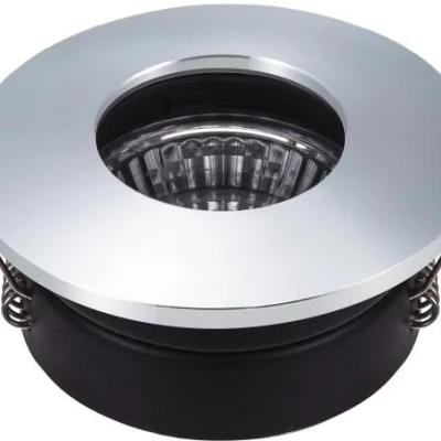 Zápustné kúpeľňové okrúhle stropné svetlo DERYL 9 - 1xGU5,3, MR16, 50W, 8,3cm, chrómované