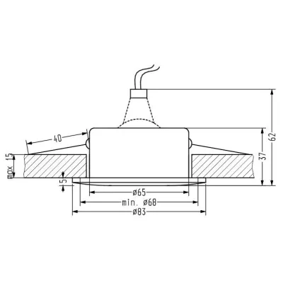 Zápustné kúpeľňové okrúhle stropné svetlo DERYL 9 - 1xGU5,3, MR16, 50W, 8,3cm, biele