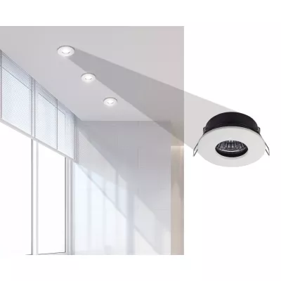 Zápustné kúpeľňové okrúhle stropné svetlo DERYL 9 - 1xGU5,3, MR16, 50W, 8,3cm, biele