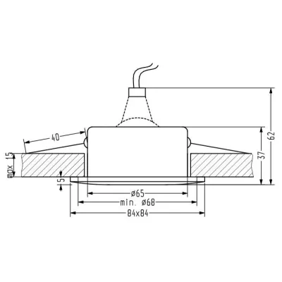 Hranaté podhľadové kúpeľňové stropné svietidlo DERYL 10 - 1xGU5,3, MR16, 50W, 8,4x8,4cm, chrómované