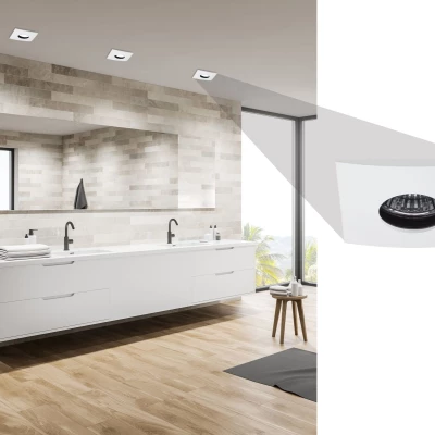 Hranaté podhľadové kúpeľňové stropné svietidlo DERYL 10 - 1xGU5,3, MR16, 50W, 8,4x8,4cm, biele