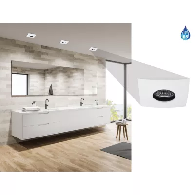 Hranaté podhľadové kúpeľňové stropné svietidlo DERYL 10 - 1xGU5,3, MR16, 50W, 8,4x8,4cm, biele
