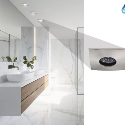 Hranaté podhľadové kúpeľňové stropné svietidlo DERYL 10 - 1xGU5,3, MR16, 50W, 8,4x8,4cm, strieborné