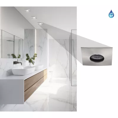Hranaté podhľadové kúpeľňové stropné svietidlo DERYL 10 - 1xGU5,3, MR16, 50W, 8,4x8,4cm, strieborné