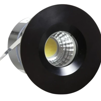 Okrúhle stropné LED svietidlo do kúpeľne DERYL 11 - 1x3W, 6500K (studená biela), 4,6 cm, čierne