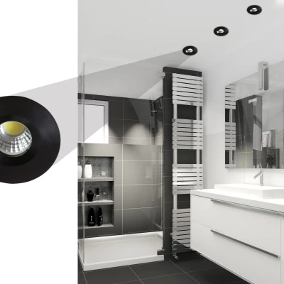 Okrúhle stropné LED svietidlo do kúpeľne DERYL 11 - 1x3W, 6500K (studená biela), 4,6 cm, čierne
