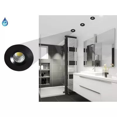 Okrúhle stropné LED svietidlo do kúpeľne DERYL 11 - 1x3W, 6500K (studená biela), 4,6 cm, čierne