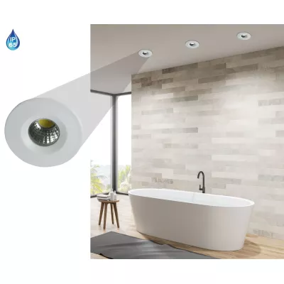 Okrúhle stropné LED svietidlo do kúpeľne DERYL 11 - 1x3W, 6500K (studená biela), 4,6 cm, biele