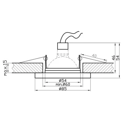 Hranaté kúpeľňové zápustné svetlo DERYL 4 - 1xGU5,3, MR16, 50W, 8,5cm, chrómované