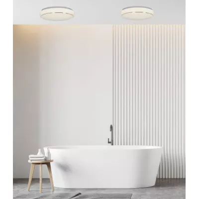 Kúpeľňové stropné LED svietidlo JASPER - 12W, 4000K (denná biela), 26cm, okrúhle, biele
