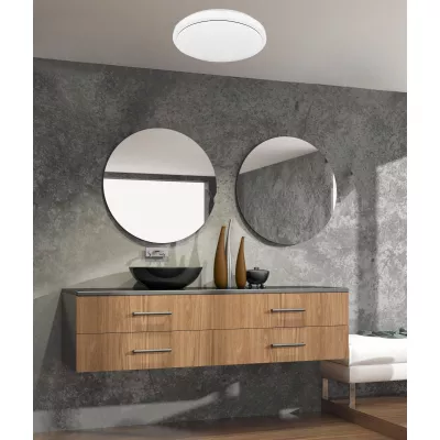 Kúpeľňové stropné LED svietidlo JASPER - 36W, 4000K (denná biela), 49cm, okrúhle, biele