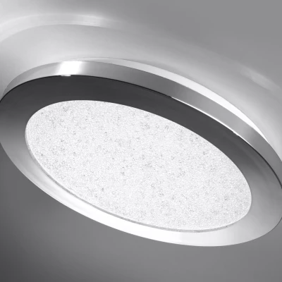 Okrúhly stmievateľný LED panel do kúpeľne PIXEL - 24W, 3000K (teplá biela), 40cm, chrómovaný