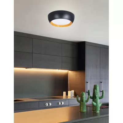 Prisadené LED stropné svietidlo ABRUZZO - 24W, 4000K (denná biela), čierne / hnedé / biele