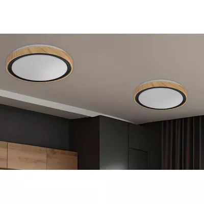 LED stropné svetlo AFLO - 24W, 3000-6000K (teplá-studená biela), hnedé / čierne / biele