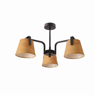 Stropný trojramenný prisadený luster AMBERG - 3xE14, 40W, čierne / žlté