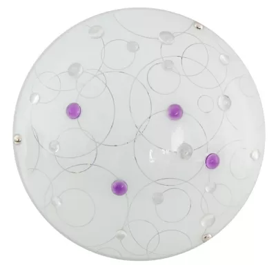 Nástenné / stropné LED svetlo ASTRO - 10W, 3000K (teplá biela), 30cm, okrúhle, biele / fialové