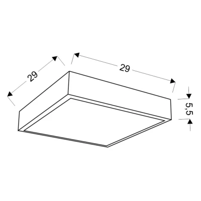 Stropné LED svetlo LUXAN - 28W, 4000K (denná biela), 29x29cm, čierne / rôznofarebné 3