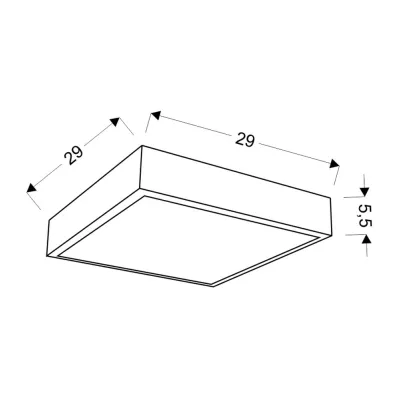 Stropné LED svetlo LUXAN - 28W, 4000K (denná biela), 29x29cm, čierne / rôznofarebné 3