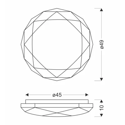 LED stropné svietidlo BALDO - 60W, 4000K (denná biela), 49cm, biele