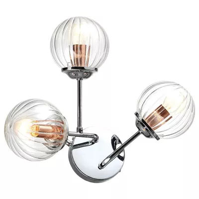 Moderné nástenné osvetlenie BEST - 3xE14, 40W, chrómované / medené