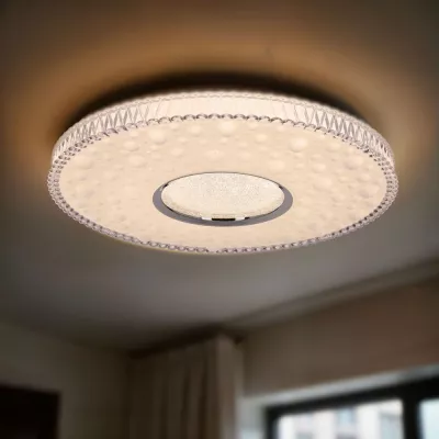 Dizajnové LED stropné osvetlenie BUBBLES - 24W, 4000K (denná biela), chrómované / biele