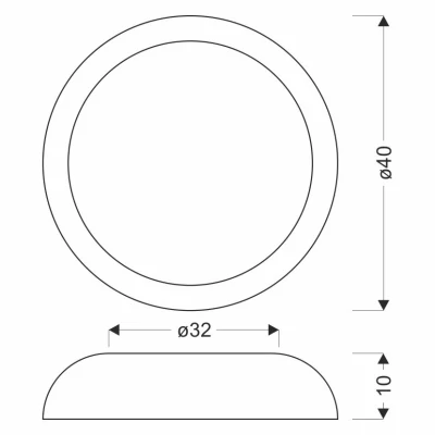Prisadené LED stropné svietidlo CALABRIA - 24W, 4000K (denná biela), hnedé / biele