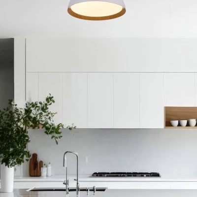 Prisadené LED stropné svietidlo CALABRIA - 24W, 4000K (denná biela), hnedé / biele
