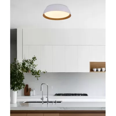 Prisadené LED stropné svietidlo CALABRIA - 24W, 4000K (denná biela), hnedé / biele