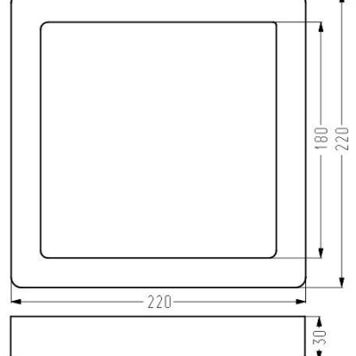 Hranatý LED panel ALBION - 18W, 4000K (denná biela), 22x22cm, biely