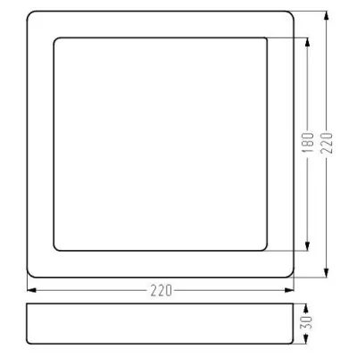 Hranatý LED panel ALBION - 18W, 4000K (denná biela), 22x22cm, biely