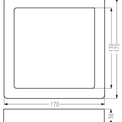 Hranatý LED panel ALBION - 12W, 4000K (denná biela), 17x17cm, biely