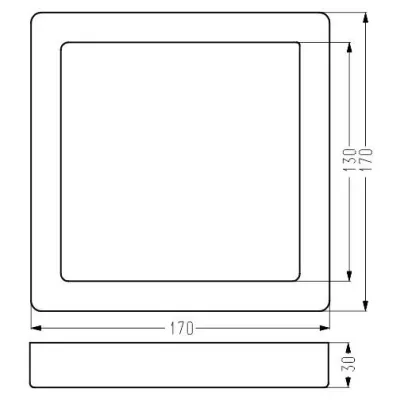 Hranatý LED panel ALBION - 12W, 4000K (denná biela), 17x17cm, biely