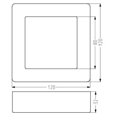 Hranatý LED panel ALBION - 6W, 4000K (denná biela), 12x12cm, biely