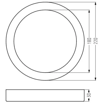 Okrúhly LED panel ALBION - 18W, 4000K (denná biela), 22cm, biely