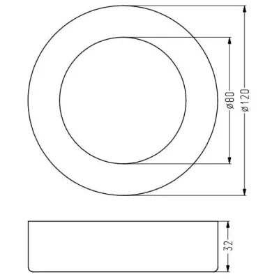 Okrúhly LED panel ALBION - 6W, 4000K (denná biela), 12cm, biely